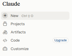 Claude menu drop down